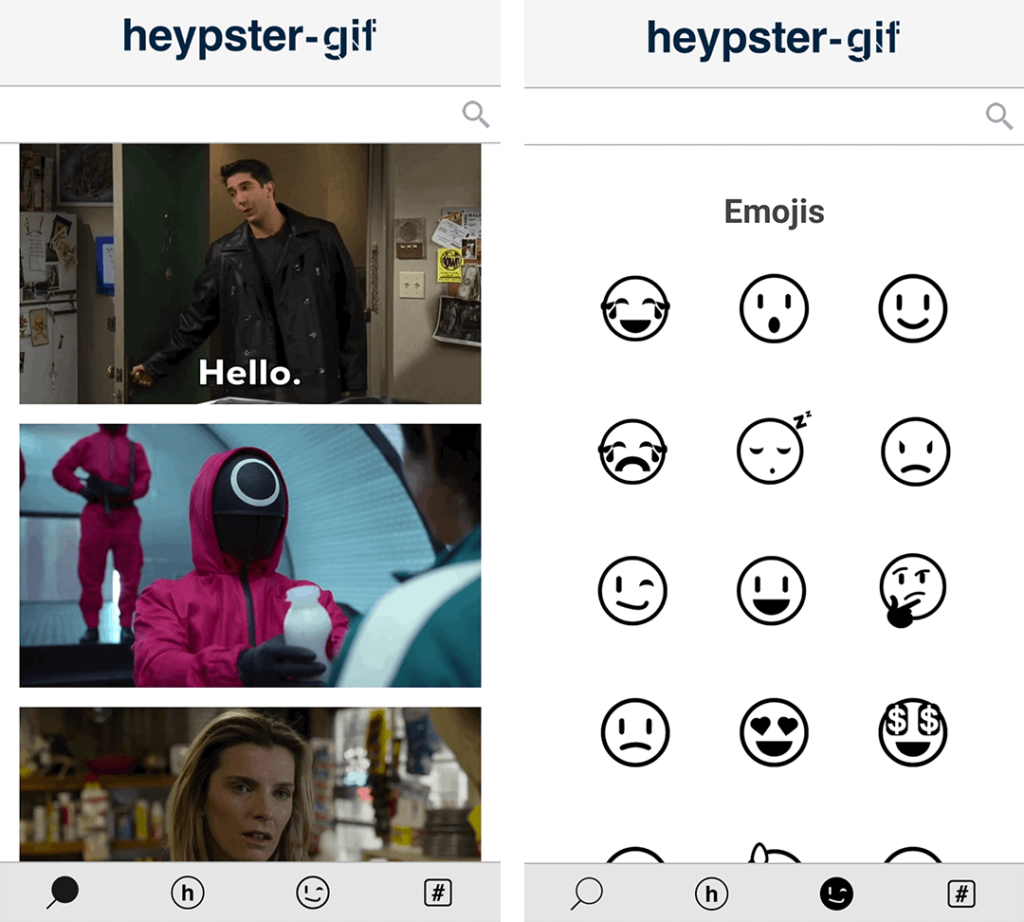 Animations gifs à télécharger sur l'application Heypster-gif